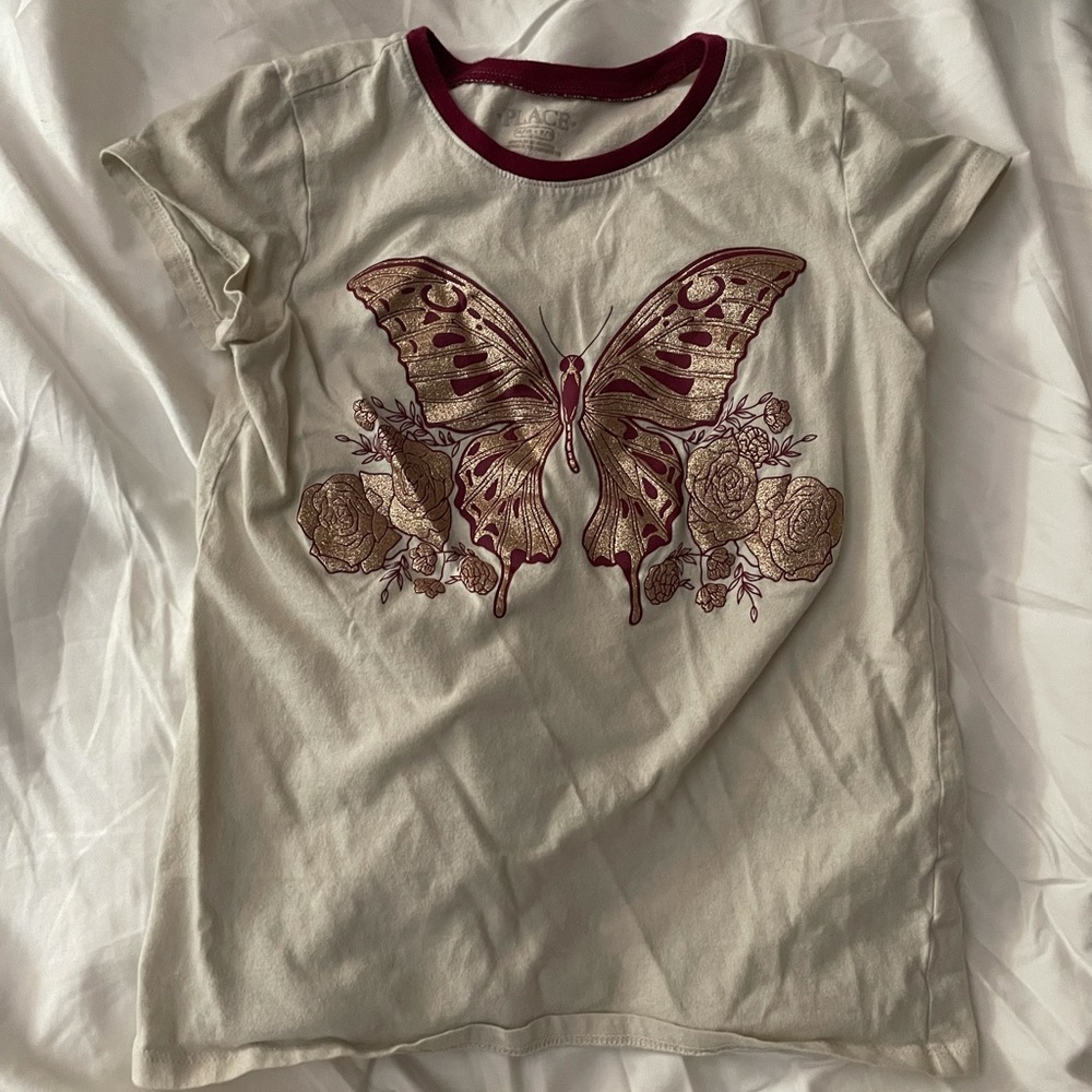 Butterfly baby tee & Low rise jeans bundle